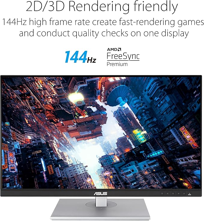 ASUS ProArt Display 27” 1440P Professional Monitor (PA278CGV) - IPS, QHD (2560 x 1440), 144Hz, 95% DCI-P3, ΔE < 2, Calman Verified, USB-C PD 90W, FreeSync Premium, DisplayHDR 400, Height Adjustable