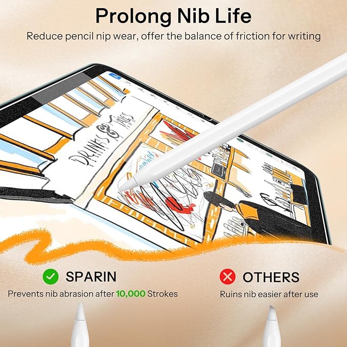 SPARIN 2 Pack Paper Glass Screen Protector for iPad Mini 7 (A17 Pro) & iPad Mini 6 8.3 inch (7th/6th Gen, 2024/2021), Matte Film for Drawing/Writing with Auto Application Tray