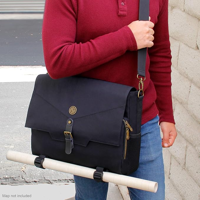 ENHANCE Tabletop RPG Player's Essentials DND Bag - Dungeons and Dragons Messenger Bag Fits Player's Handbook, Binders, Dice & Accessories with 17 inch Laptop Compartment and Battlemap Carrying Straps