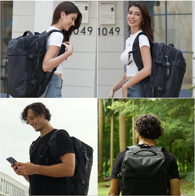 Vacuum Travel Backpack, 70L Expandable Air Vacuum Backpack for Travel, Vacpack Travel Vacuum Bags with Pump, TSA Lock, USB Charging Port, Waterproof