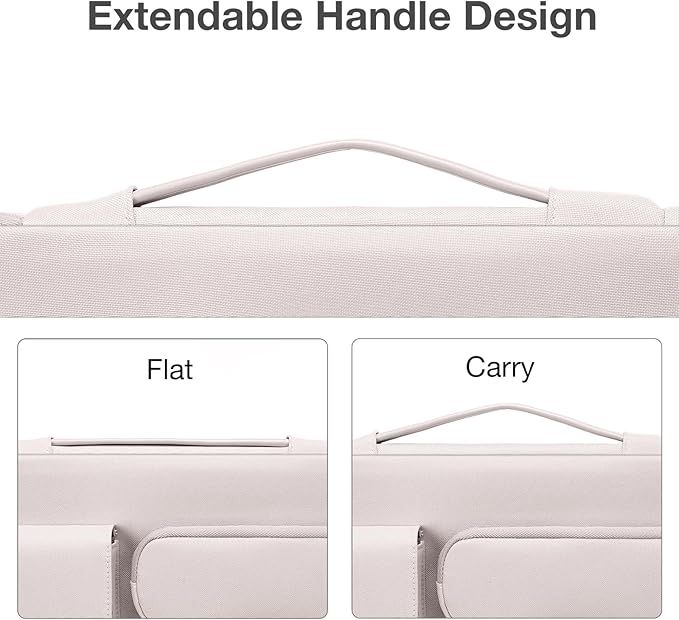 MOSISO 360 Protective Laptop Case 13.3 inch, 13-13.3 inch Laptop Sleeve Compatible with MacBook Air/Pro 13 / Pro 14, HP Dell ASUS Lenovo,Side Open Bag with 2 Raised&1 Flapover Pockets, Stone Gray