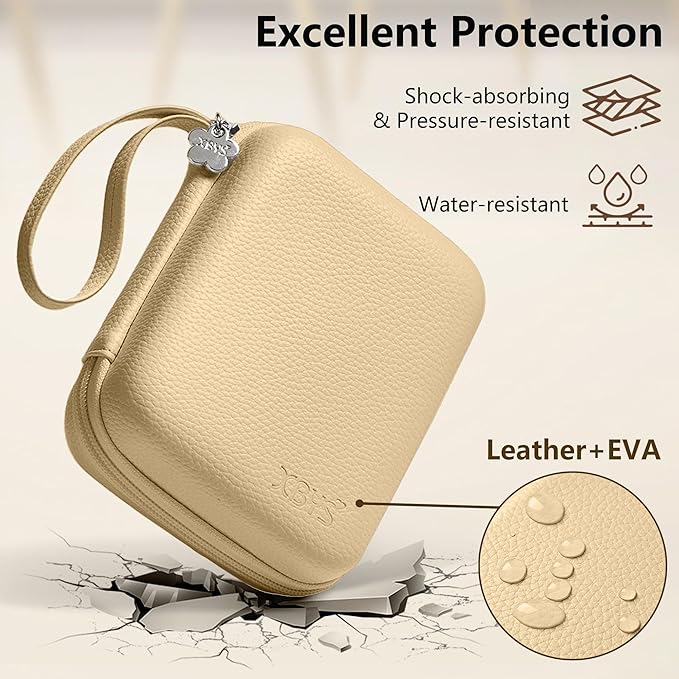 Charger Case for Macbook, Portable Tech Electronic Organizer Bag,Travel Storage Pouch for Laptop Accessories, MacBook Power Adapter, Charging Cords, USB Drives, Power Bank (Light Khaki, L)