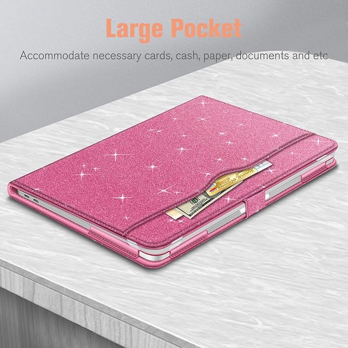 Fintie Sleeve Case Cover for MacBook Air 13.6 A3240 A3113 A2681 M4 M3 M2, Air 13 A2337 (M1) / A2179 / A1932, MacBook Pro 13 A2338 (M2 M1) / A2251 / A2289 / A2159 / A1989 / A1706 / A1708, GlitterPink