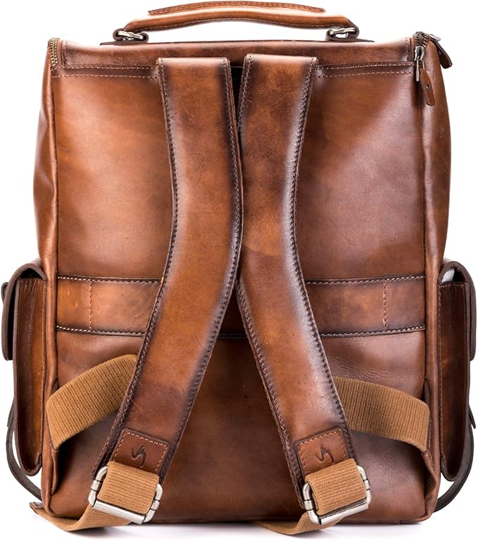 VELEZ Leather Backpack for Men - 15.6 Inch Laptop Bag - Designer Bookbag - Handmade Business Casual Computer Shoulder Bags