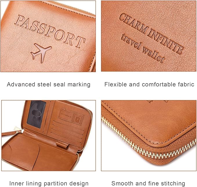 Multi-Function RFID Travel Passport Wallet with Phone Pocket - Ultimate Passport Holder for Women & Men | Holds Phones, Passports, Cash, Cards & Boarding Passes (Blue)