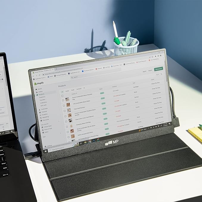 Mobile Pixels New Fold Portable Monitor 15.6'' FHD 1080p Travel Monitors for Laptop,Plug and Play,Laptop Screen Extender Monitor Compatible with macOS/Windows/Android/Switch(Protective Cover Included)