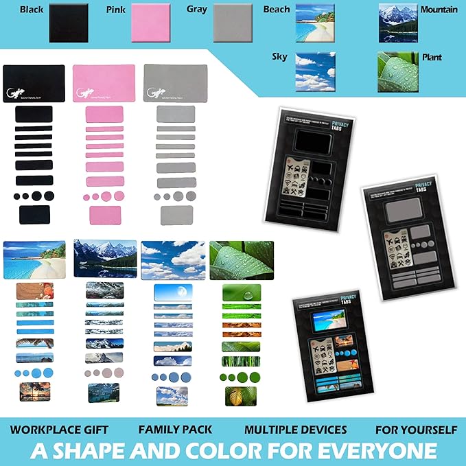 Webcam Covers - Laptop Webcam Cover - Tablet Webcam Covers - Smart TV & for Every Size Webcam on Any Device - Reusable/Multi-use – Protect Your Privacy with Gecko - Mountain