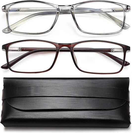 Professional Reading Glasses for Men/Women, Blue Light Blocking Computer Readers with Spring Hinges for Glare and UV Protection