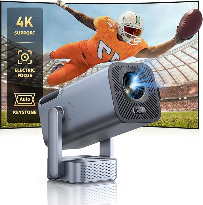 Mini Projector with WiFi and Bluetooth, [600ANSI/Electric Focus] Native 1080P 4K Portable-Outdoor-Movie Projector, 270°Adjustable Stand/Auto Keystone, TOPTRO Smart Proyector for Phone/TV Stick