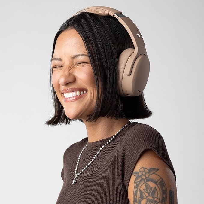 Skullcandy Crusher ANC 2 Wireless Over-Ear Bluetooth Headphones with Multi-Sensory Bass, Active Noise Cancelling, Up to 60 Hours Battery, Microphone for iPhone Android - Primer