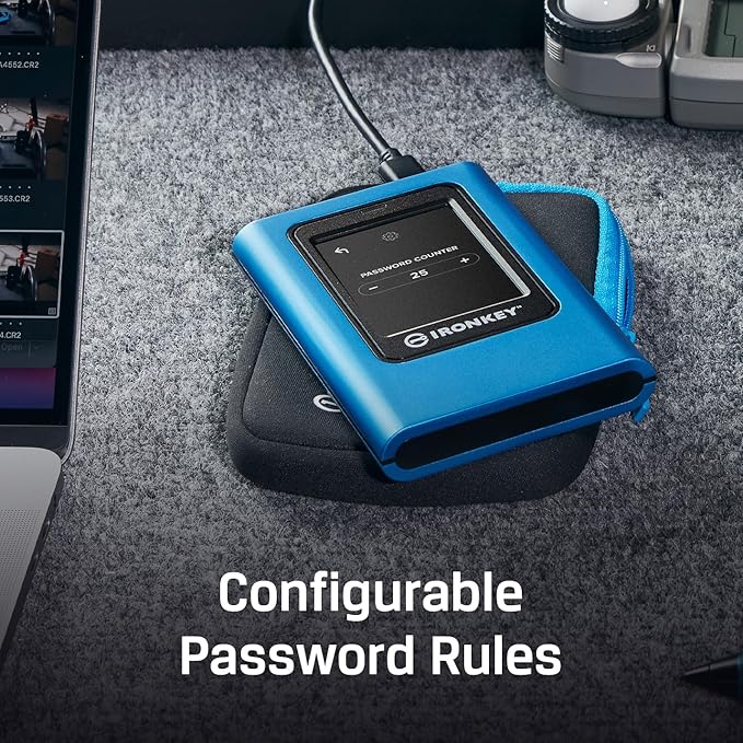 Kingston IronKey Vault Privacy 80 7.6TB External SSD | FIPS 197 | XTS-AES 256GB Encrypted | Touch Screen PIN | Secure Data Protection | IKVP80ES/7680G