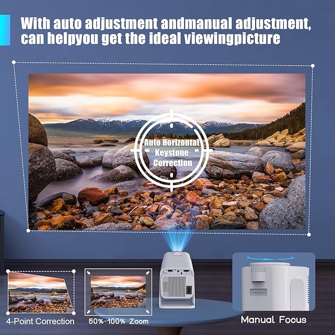 Magcubic Mini Projector with Wifi and Bluetooth, Built-in Android 13, Portable Smart 1080P Projector with 4K Support, Auto Keystone, Voice Control, HY320 NTV