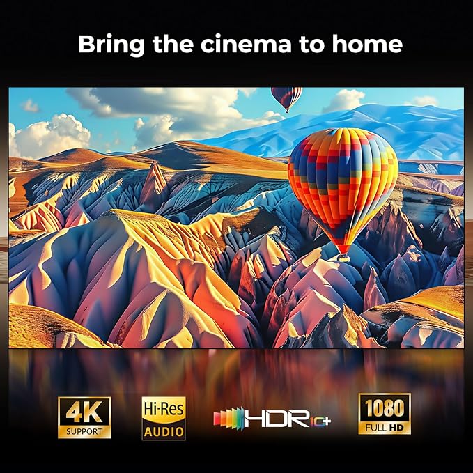 [1500 ANSI/Google Store/Voice Control] 4K Outdoor Smart Projector with WiFi6 and Bluetooth, 10,000+ Apps, Portable Proyector, Sovboi 1080P Audio Phone Movie Home [180° Stand & 300 ''Display]