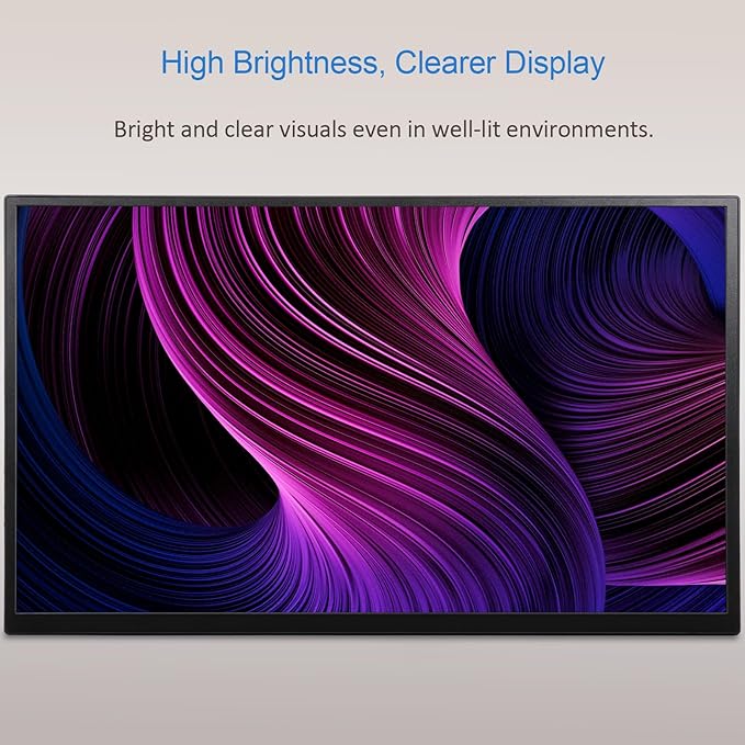 Portable Monitor, 1080P FHD 100Hz IPS Screen, 125% sRGB HDMI USB-C External Monitor for Laptop PC, Travel Second Display with Kickstand Case (18.5‘’)