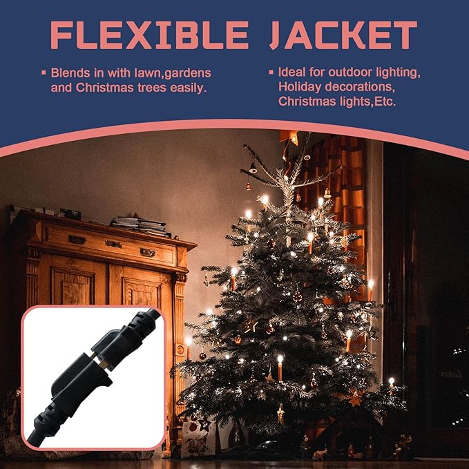 12 Ft Outdoor Extension Cord - 12/3 SJTW Heavy Duty Black Extension Cable with 3 Prong Grounded Plug - Power Cord for Lawn, Garden, Appliances