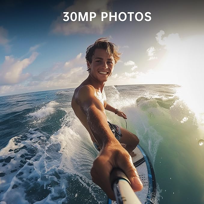 ODDV 4K60FPS 30MP Action Camera with Front LCD and Touch Rear Screens, Underwater Camera with 64GB Memory Card, 132FT Waterproof Camera, EIS, 5X Zoom, WiFi Remote Control (Black)