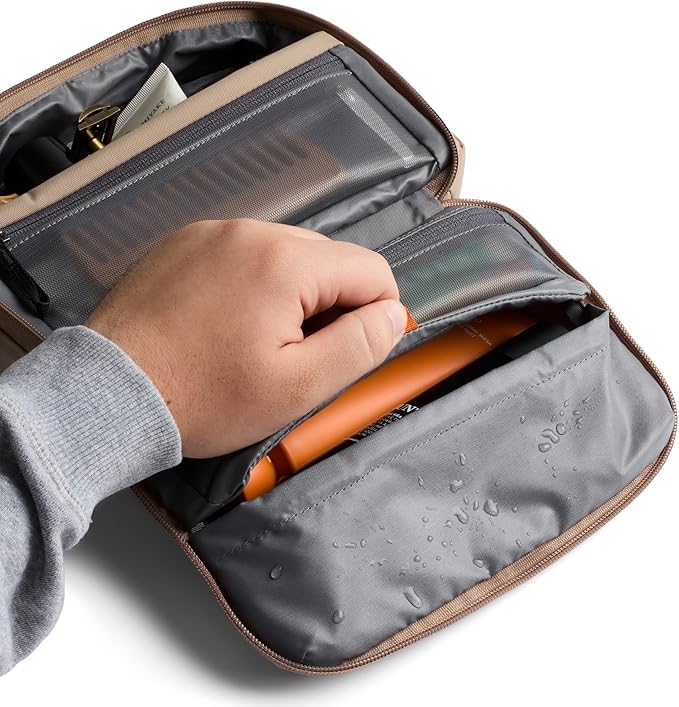Bellroy Hanging Toiletry Kit (hanging 3 liter toiletry bag for men and women, and designed for travel) - Stone