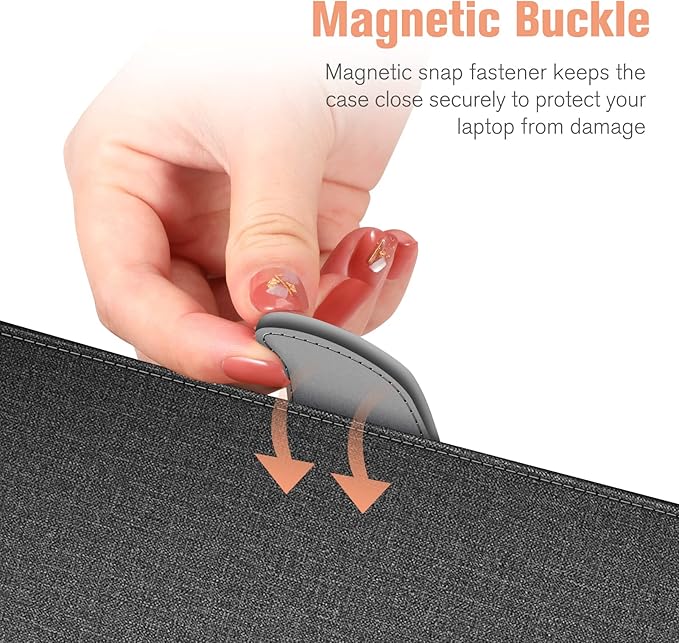 Fintie Sleeve Case Cover for MacBook Air 13.6 A3240 A3113 A2681 M4 M3 M2, Air 13 A2337 (M1) / A2179 / A1932, MacBook Pro 13 A2338 (M2 M1) / A2251 / A2289 / A2159 / A1989 / A1706 / A1708, Gray