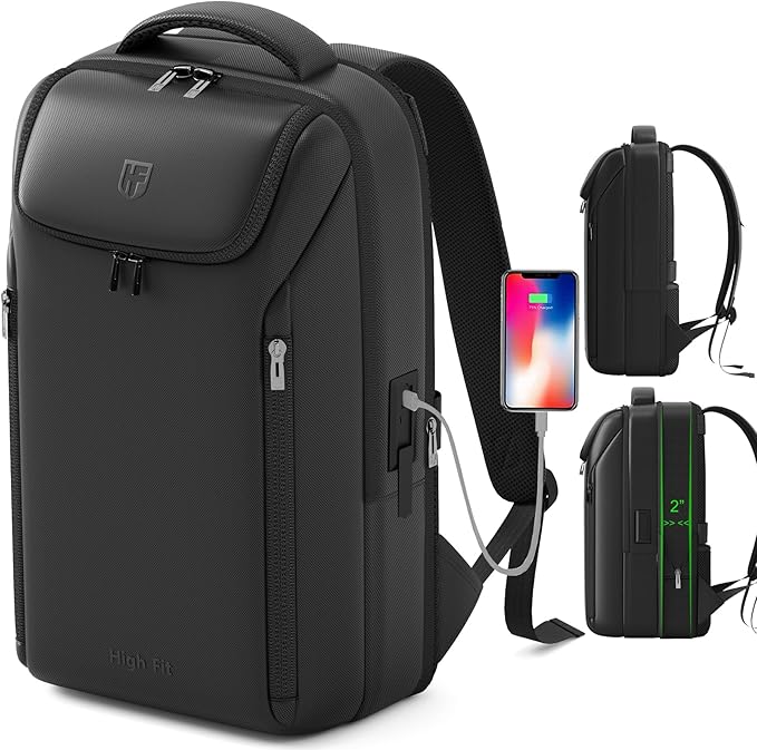 Expandable Travel Backpack, Business Laptop Backpack,Commute Backpack with USB Charging Port fit 15.6 Inch Laptop