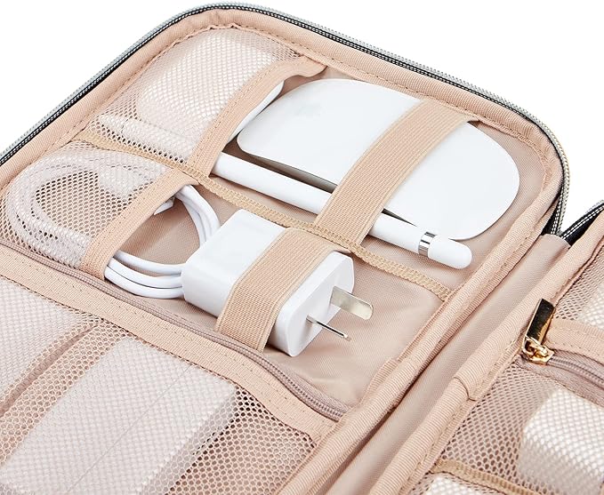 NISHEL Travel Cord Organizer Case, Tech Electronic Bag, Essentials for Charger, Cable, Phone, Hard Drive, USB, SD Card, Black