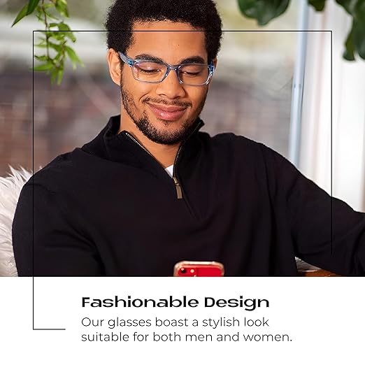 Readerest Blue Light Blocking Glasses – Computer Eyewear, UV Protection, Eye Strain & Glare Reduction, Lightweight Frame
