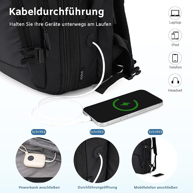 Carry On Travel Backpack, 35L-40L Expandable Extra Large Airline Approved,Lightweight Daypack for Men and Women