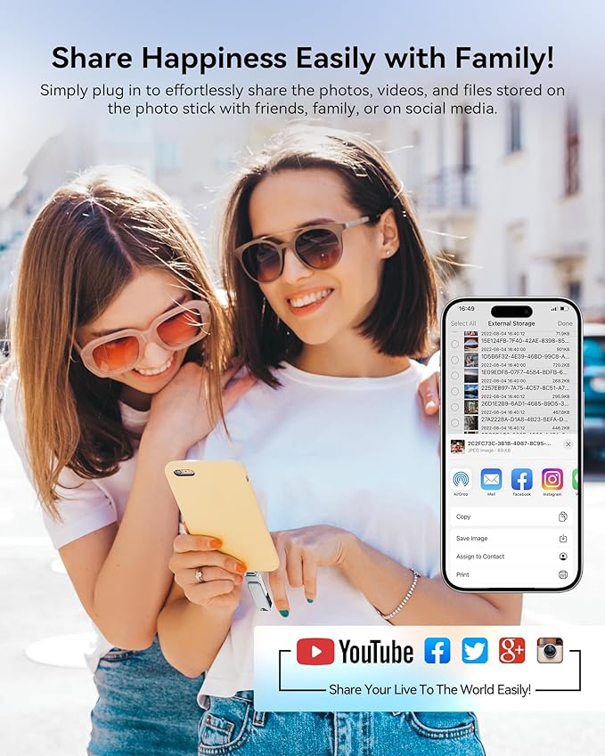 MFi Certified Flash Drive 512GB Thumb Drive USB Memory Stick High Speed External Storage Jump Drive USB Stick Photo Stick for iPhone/iPad/Android/PC and More Devices