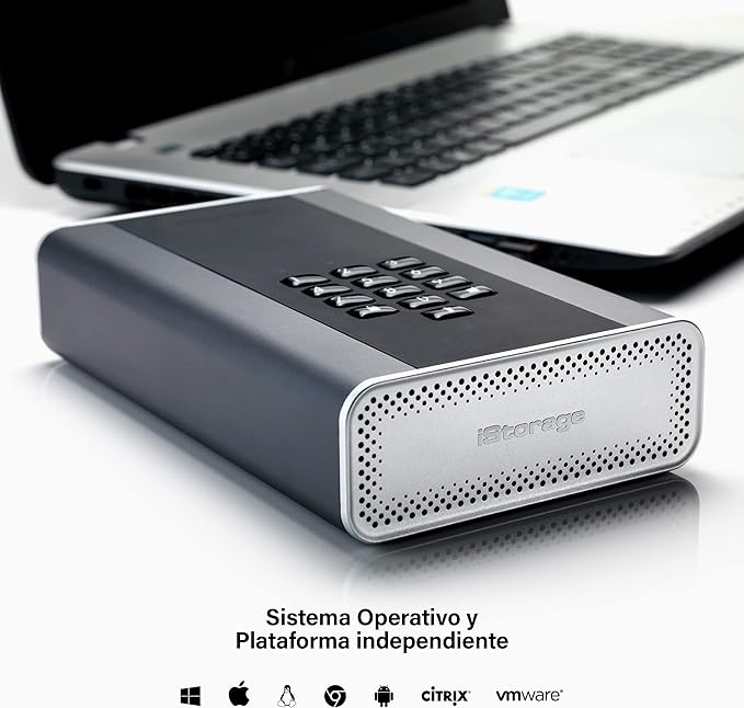 iStorage diskAshur DT2 256-bit 3TB | FIPS Level 3 Certified | Secure encrypted Desktop Hard Drive | Password Protected