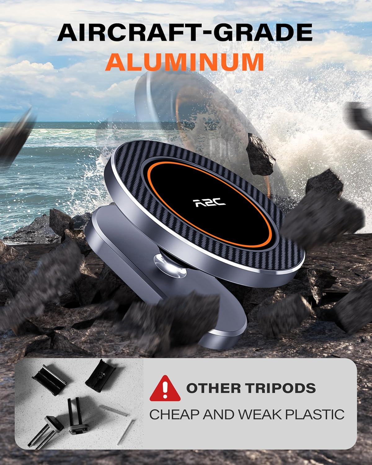 A2C Cruise Alloy Phone Holder Mount Magnetic Travel Tripod for Cabin Wall, Cruise Essentials 2025, Versatile Cloth Hat Bag Hooks, 2026 Cruise Ship Accessories Gift Compatible with MagSafe iPhone 12-17