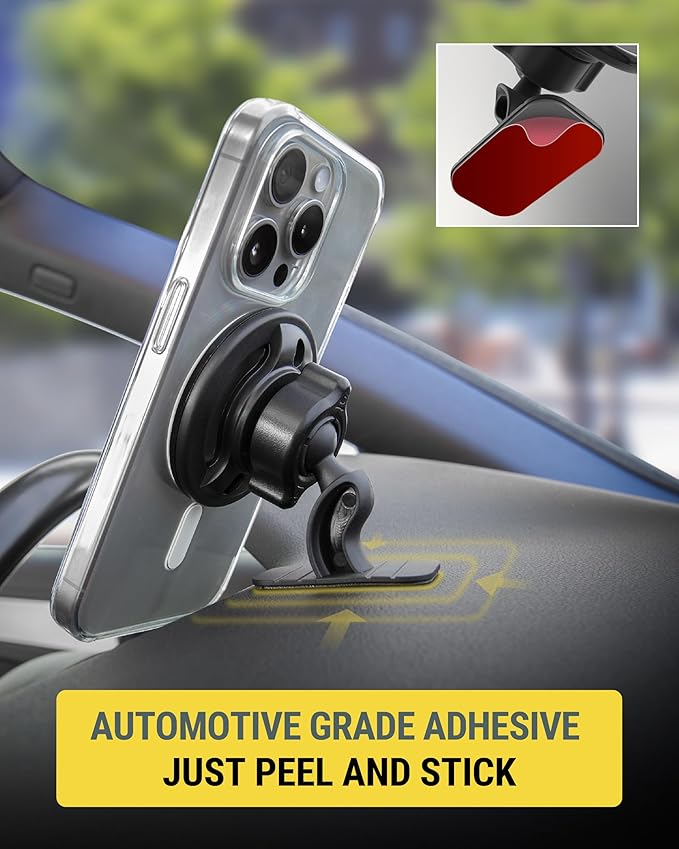 Scosche SMSDV MagicMount MagSafe Car Mount for Vent/Dashboard Cell Phone Holder, 360 Rotation Magnetic Phone Stand for Dash with Vent Clip Compatible with iPhone 16 15 14 13 12 and Android Cellphone