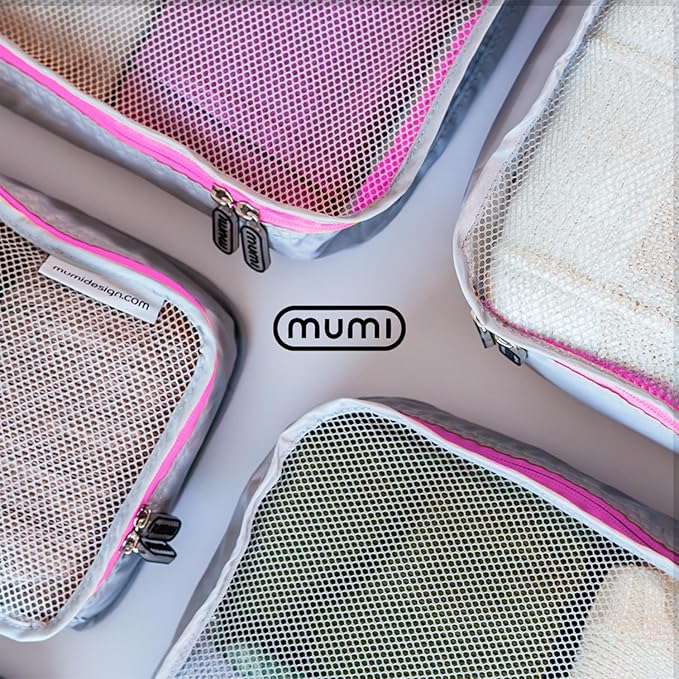 MUMI Packing Cubes – 5-Piece Compression Packing Cubes for Travel, Luggage Organizers for Suitcases, Carry-On Bags, Backpacks, and Duffel Bags – Space-Saving Travel Essentials - Black