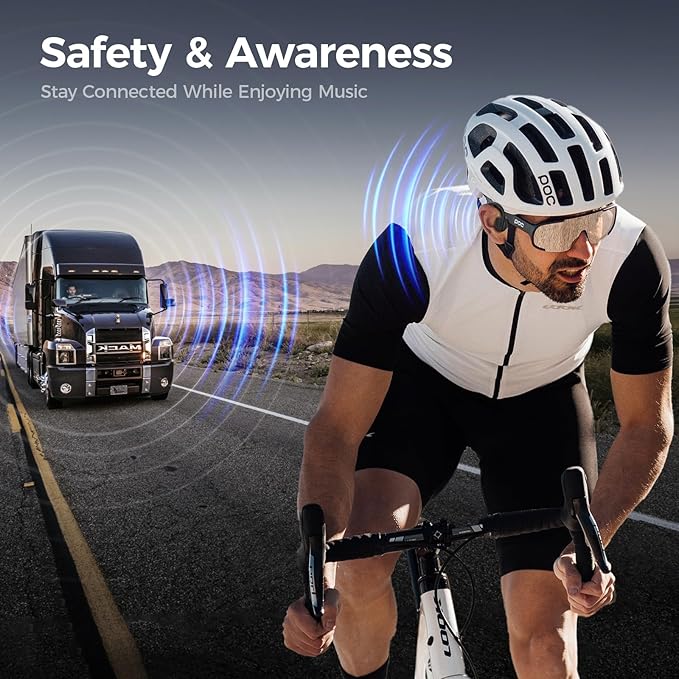 Bone Conduction Headphones, Wireless Bluetooth Open-Ear Sports Headphones with Mic, Type-C Quick Charging Long Battery Life, Upgrade Waterproof Earphones for Running, Walking, Cycling, Workout, Gift