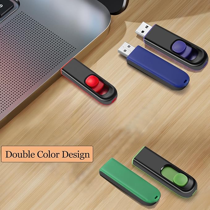 10 Pack 64GB USB Flash Drive, USB 2.0 Memory Stick Thumb Drive Pen Drives Jump Drive for Data Storage Multiple Color