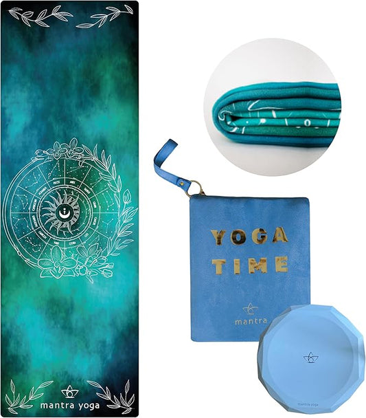 Mantra Yoga Travel PRO 1.5mm - Foldable Fitness & Exercise Mat with Bag | Lightweight, Compact & Eco-Friendly | Non-Slip & Washable | For All Types of Yoga | 72" L x 24" W | 2.6 lbs