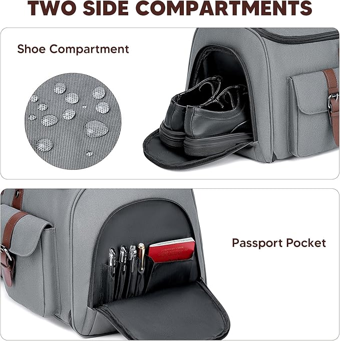 Carry on Garment Bag for Travel, Convertible Garment Duffle Bags for Men Women - 2 in 1 Hanging Suitcase Suit Travel Bags with Shoe Compartment