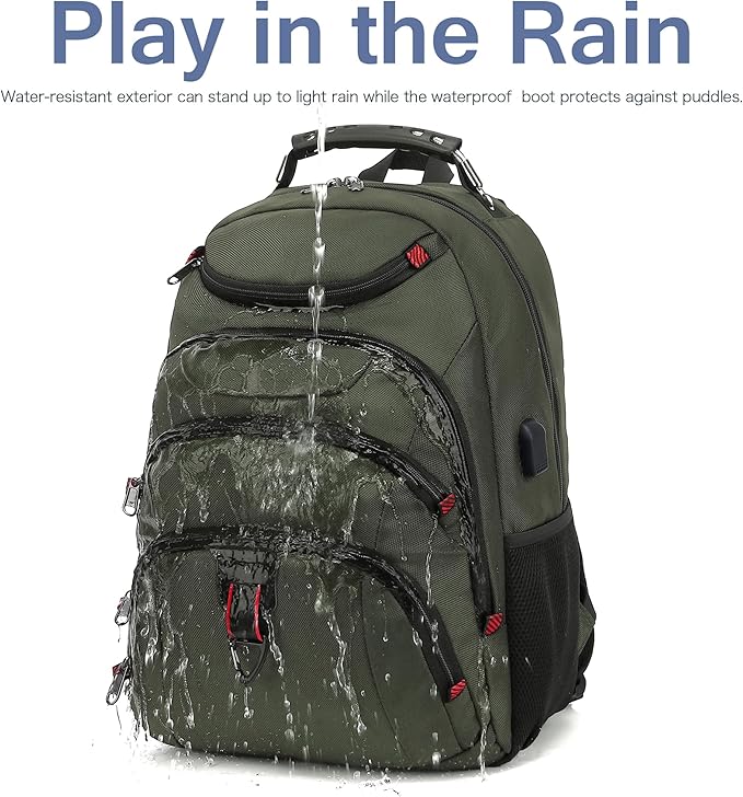 Boavan Laptop Backpack for men, 15.6 inch Laptop Bag with USB Port, Waterproof Travel Work Backpack Purse, Anti-Theft Teacher Nurse Doctor Casual Bookbags Office Business backpack,Green