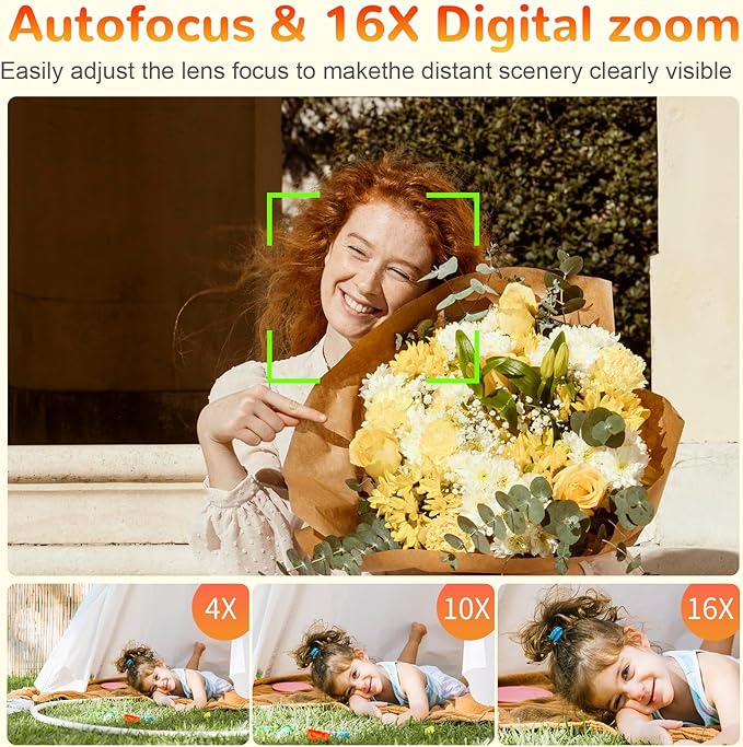5K Digital Camera, 72MP Digital Cameras for Photography, UHD Autofocus Point and Shoot Compact Camera with Flash for Kids, Small Portable Vlogging Camera for YouTube with 2.8" Screen, 16X Zoom