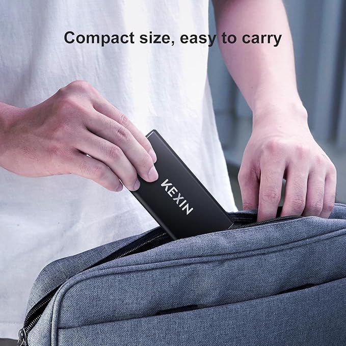 KEXIN 256GB External SSD Hard Drive USB 3.1 Type-c Portable Solid State Drive 256G, up to 500MB/s for PC Mac Android Game Console and More
