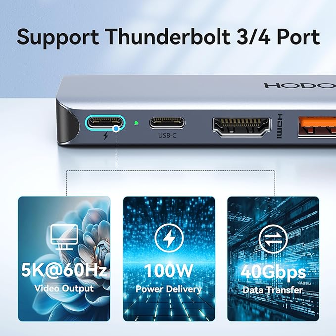 USB C Adapter for MacBook Pro Air M3 M2 M1, USBC Hub Mac Adapter 7 in 2 MacBook Accessories with 4K HDMI, Thunderbolt 4 3, Data Transfer 10G USB 3.1 5G USB-C 480Mbps USB 2.0, 3.5mm Audio Mac Dongle