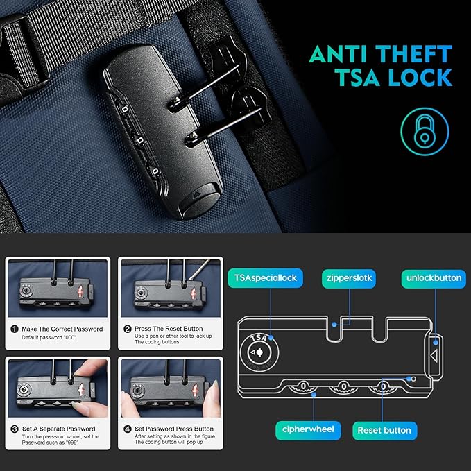 BANGE Travel Backpack with TSA lock version can hold 15.6 inch Laptop suitable Daily Commute and Overnight Flight Approved Anti-theft Bag