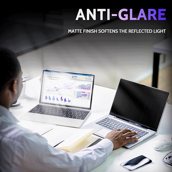 Privacy Screen for 13.5 Inch Surface Laptop 6/5/4/3/2/1, MagicSuction™ Removable Anti Spy Black Protector, Glare Blue Light Filter for Microsoft Laptop Computer Monitor