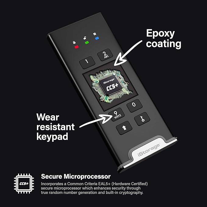 iStorage diskAshur M2 240GB | PIN authenticated, Hardware encrypted USB 3.2 Portable SSD | Ultra-Fast | FIPS Compliant | Rugged & Portable