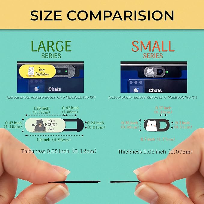 MESMOS Webcam Cover Slide, Cat Lovers Gifts for Women, Cat Lover Themed Thing, Mom Gifts for Women, Laptop Camera Cover Slide Cute (Large)