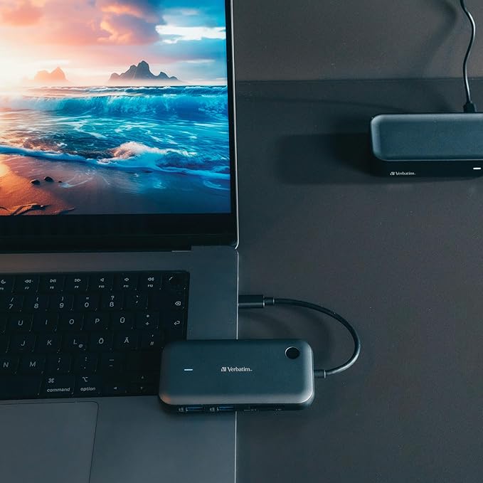 Verbatim Share My Screen Video Extender 1080p USB-C Wireless HDMI Transmitter and Receiver Display Adapter with USB Hub and Card Reader