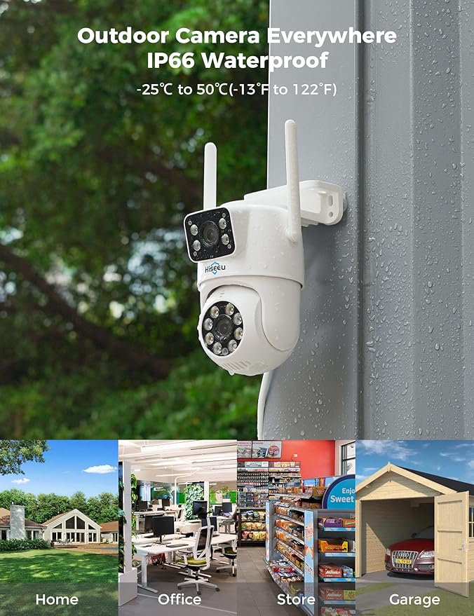 Hiseeu Wireless Security Cameras Outdoor, 5G & 2.4G WiFi Pro, Wireless Home Security Camera System, Dual Lens, 360° Pan & Tilt, Auto Tracking, Color Night Vision, 1TB HDD No Subscription, Need Plug In