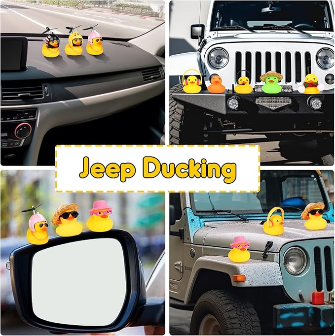 12 Packs Rubber Duck Holder Jeep Duck Mount Plastic Ducking Plug Holder for Jeep Dash for Display Jeep Ducking Presents-Black(Excluding Rubber Duck)