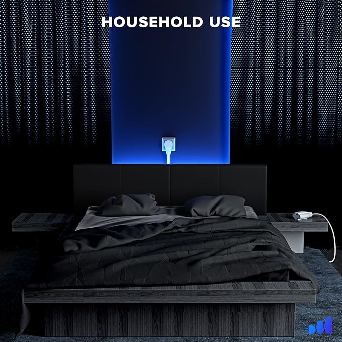 Maximm 360° Rotating Flat Plug Extension Cord 10 feet Under Carpet with Slim Space-Saving Plug Design, Low Profile Cord (White)