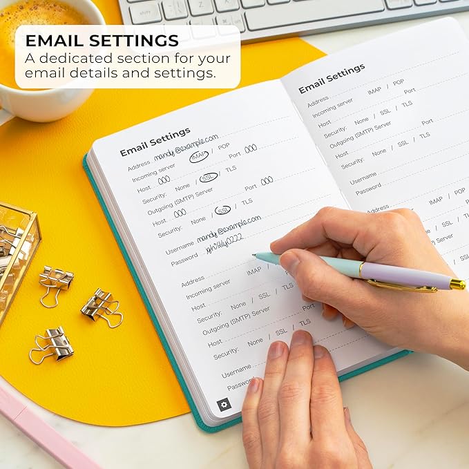 Clever Fox Password Book – Alphabetized Internet Address & Password Organizer – Computer & Website Password Keeper Notebook – Log-In Password Journal - Medium, A5, 8.3x5.8″, Hardcover (Turquoise)