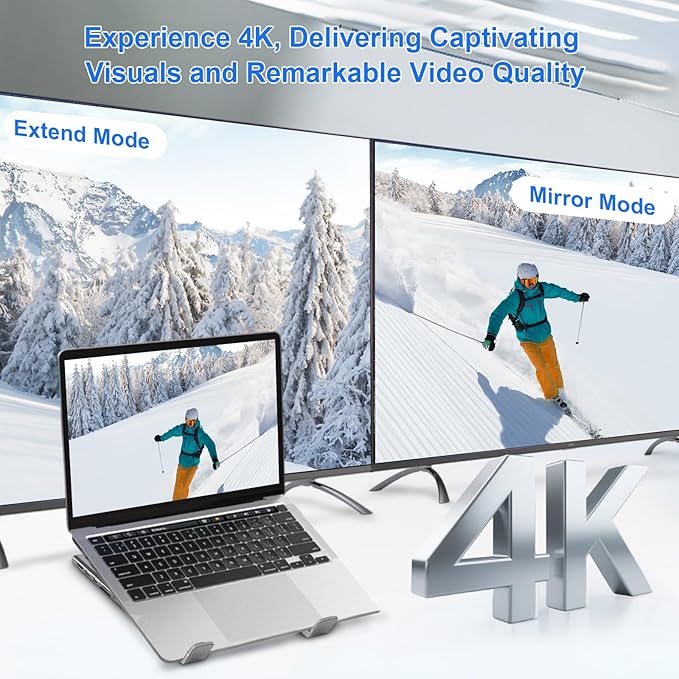 8-in-1 USB C Laptop Docking Station Stand, Laptop Tablet Stand Adjustable, SD/TF Card Slots Fast Charging, Multiport Adapter Computer Cooling Stand, Cooling Riser Office Workstation Hub