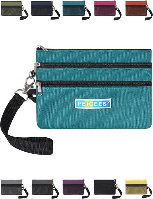 Peicees World Travel Essentials Currency and Passport Organizers Cash Cards Tickets Holder RFID Blocking Wallet, Lake Blue